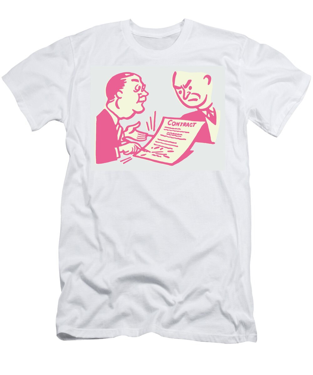 Two Men Going Over a Contract Csa Images T-Shirt