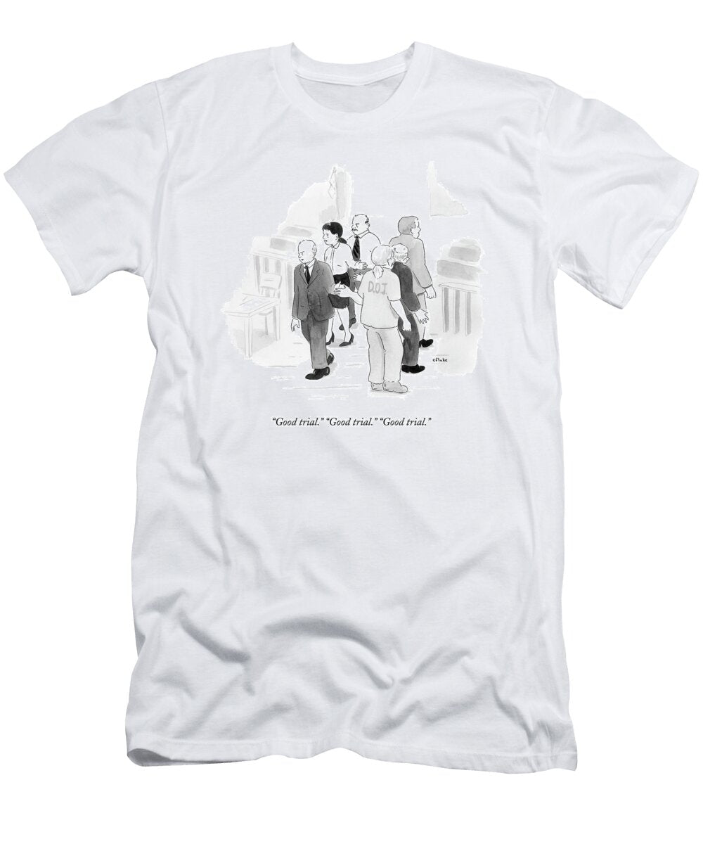 Two Rows of Three People High Five Each Other Emily Flake T-Shirt