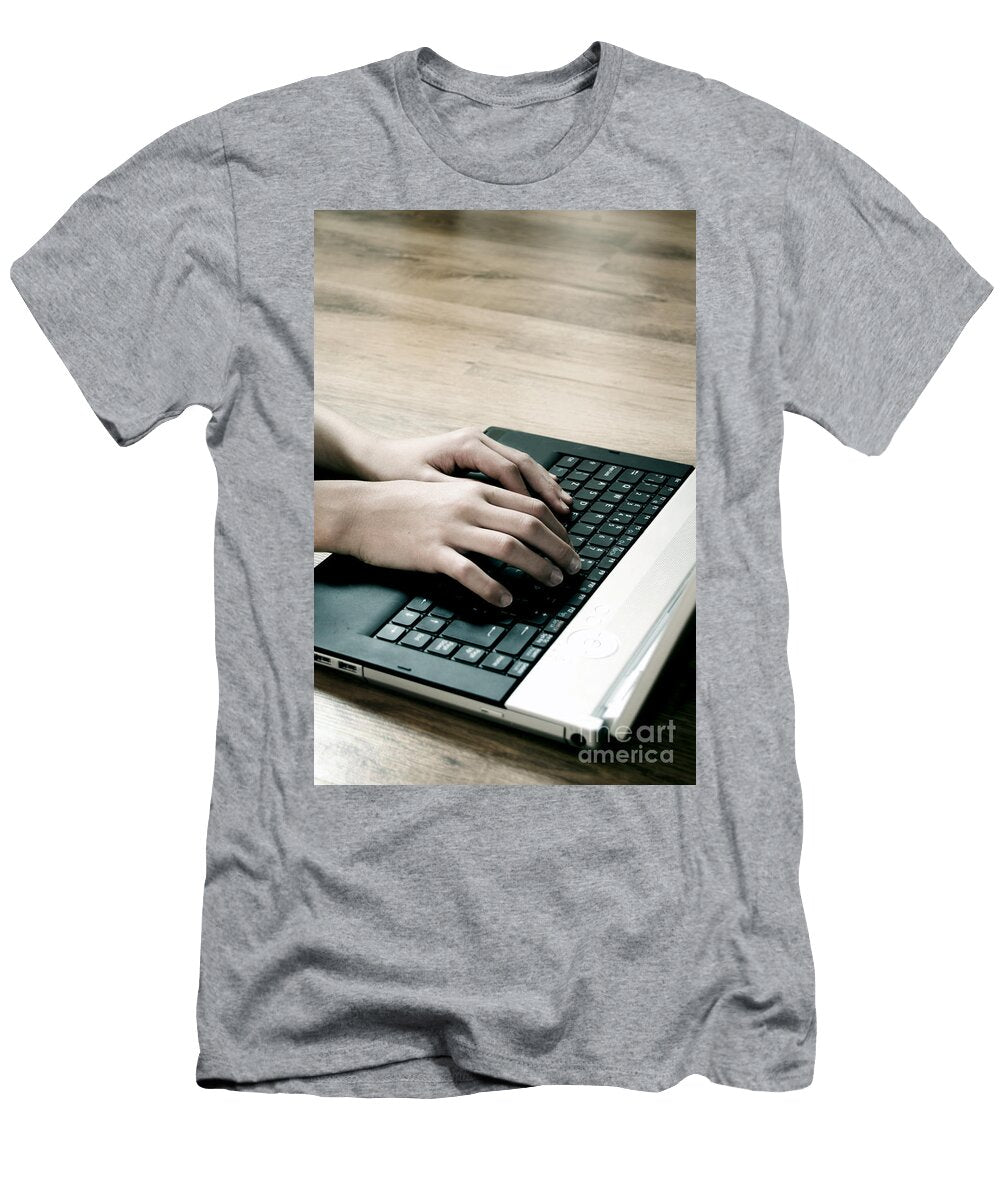 Typing on Laptop Michal Bednarek T-Shirt