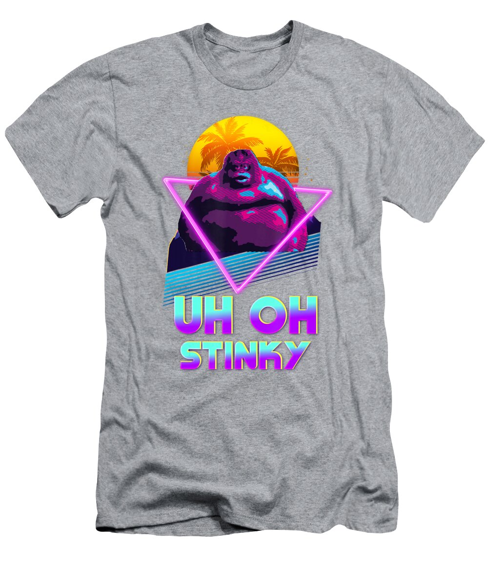 Uh Oh Stinky Poop Le Monke 80s Vaporwave Outrun Style Huynh Quyen Ho T-Shirt