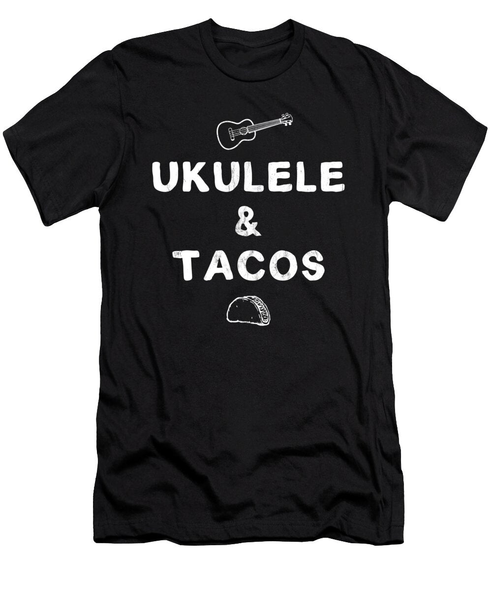 Ukulele and Tacos Funny Taco Band Distressed Noirty Designs T-Shirt