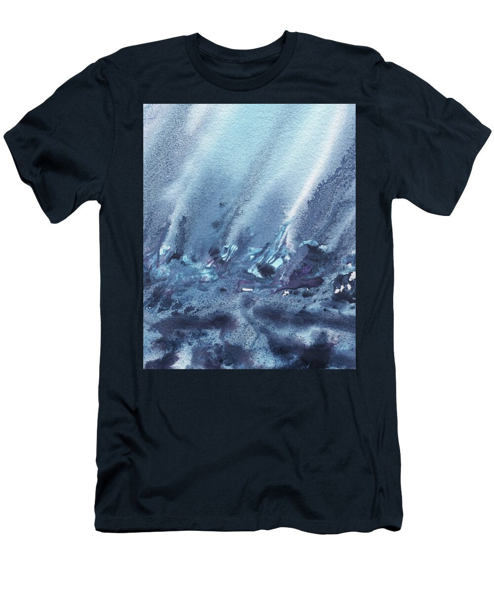 Under the Sea Deep Blue Abstract Watercolor Irina Sztukowski T-Shirt