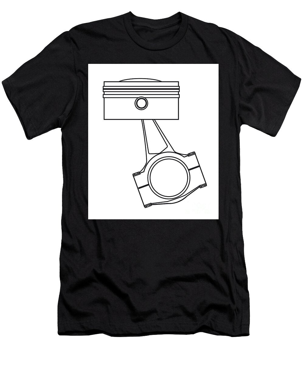 Ungine Piston Outline Drawing Bigalbaloo Stock T-Shirt