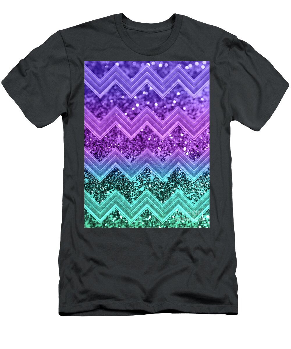Unicorn Glitter Chevron 3 Shiny Decor Art Anitas and Bellas Art T-Shirt