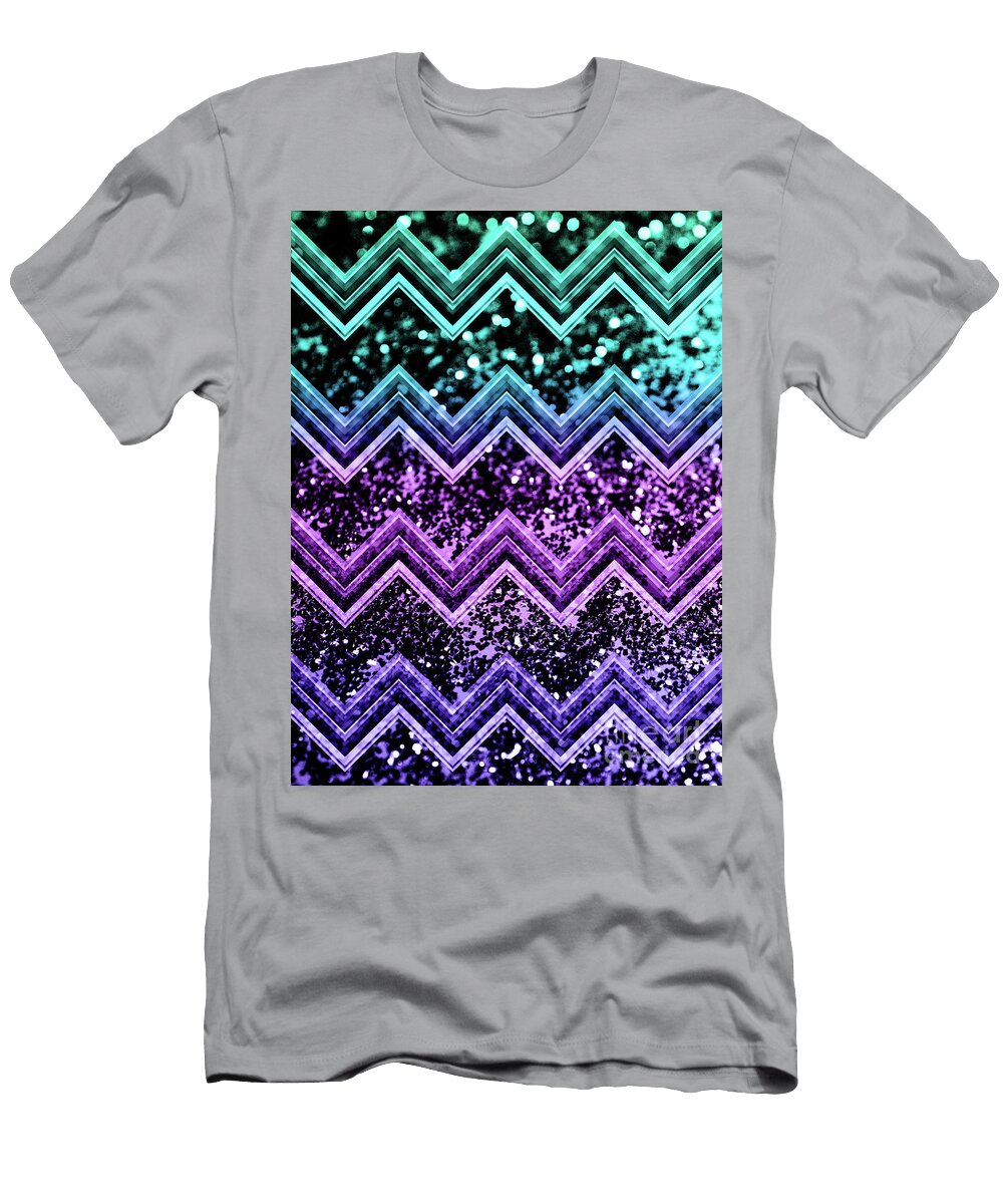 Unicorn Glitter Chevron 4 Shiny Decor Art Anitas and Bellas Art T-Shirt