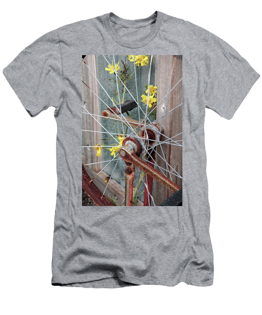 Unicycle Wheel with Flowers William Kuta T-Shirt