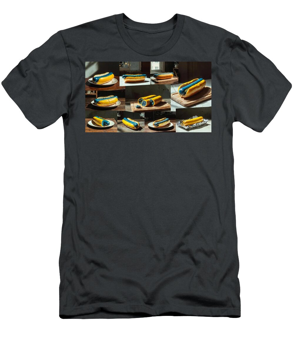 Unique Blue and Yellow Hotdogs Team of Monkeys T-Shirt