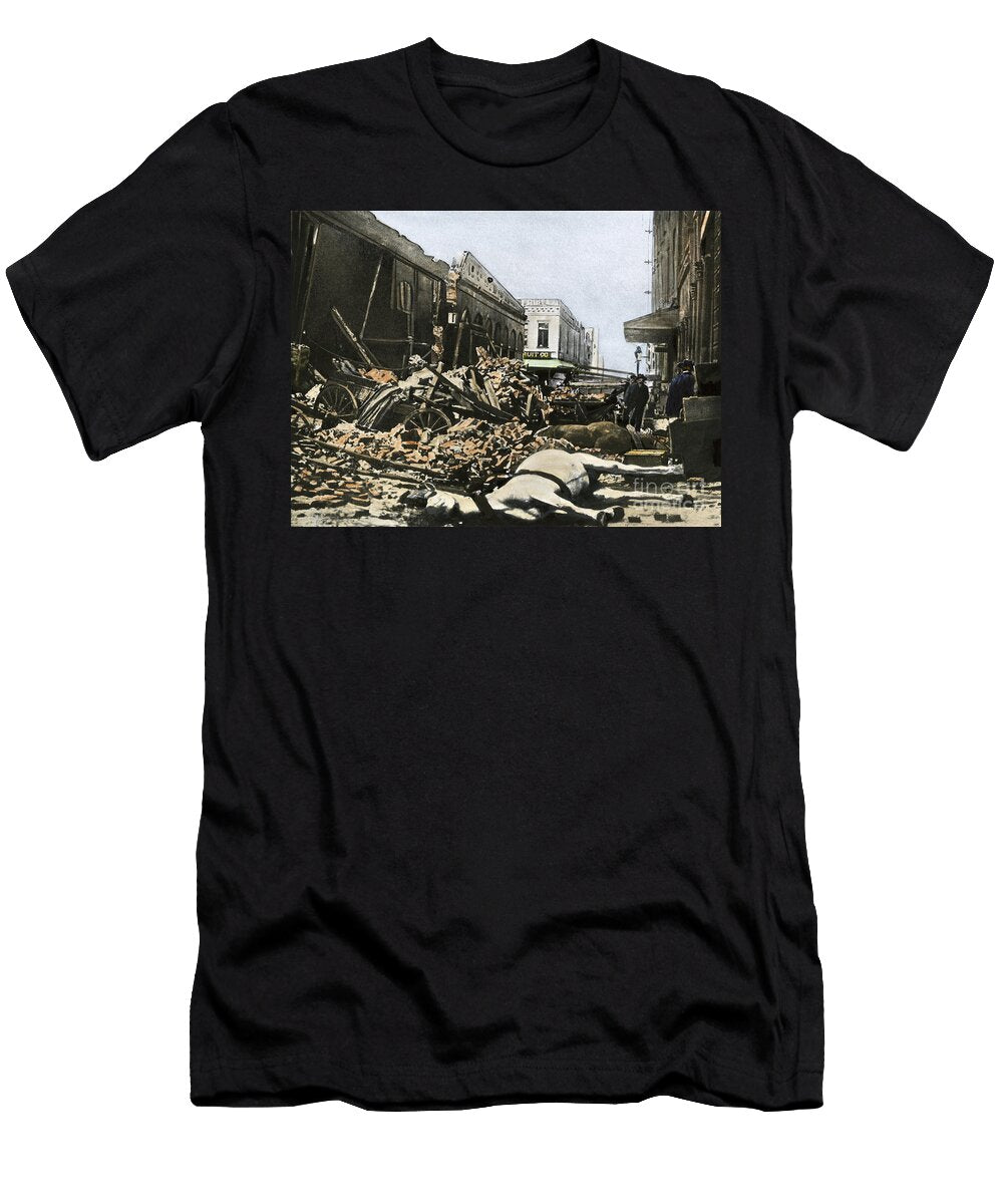 United States State of California Horses Died in the Ruins of Clay Street After the 1906 San Francisco Earthquake American School T-Shirt