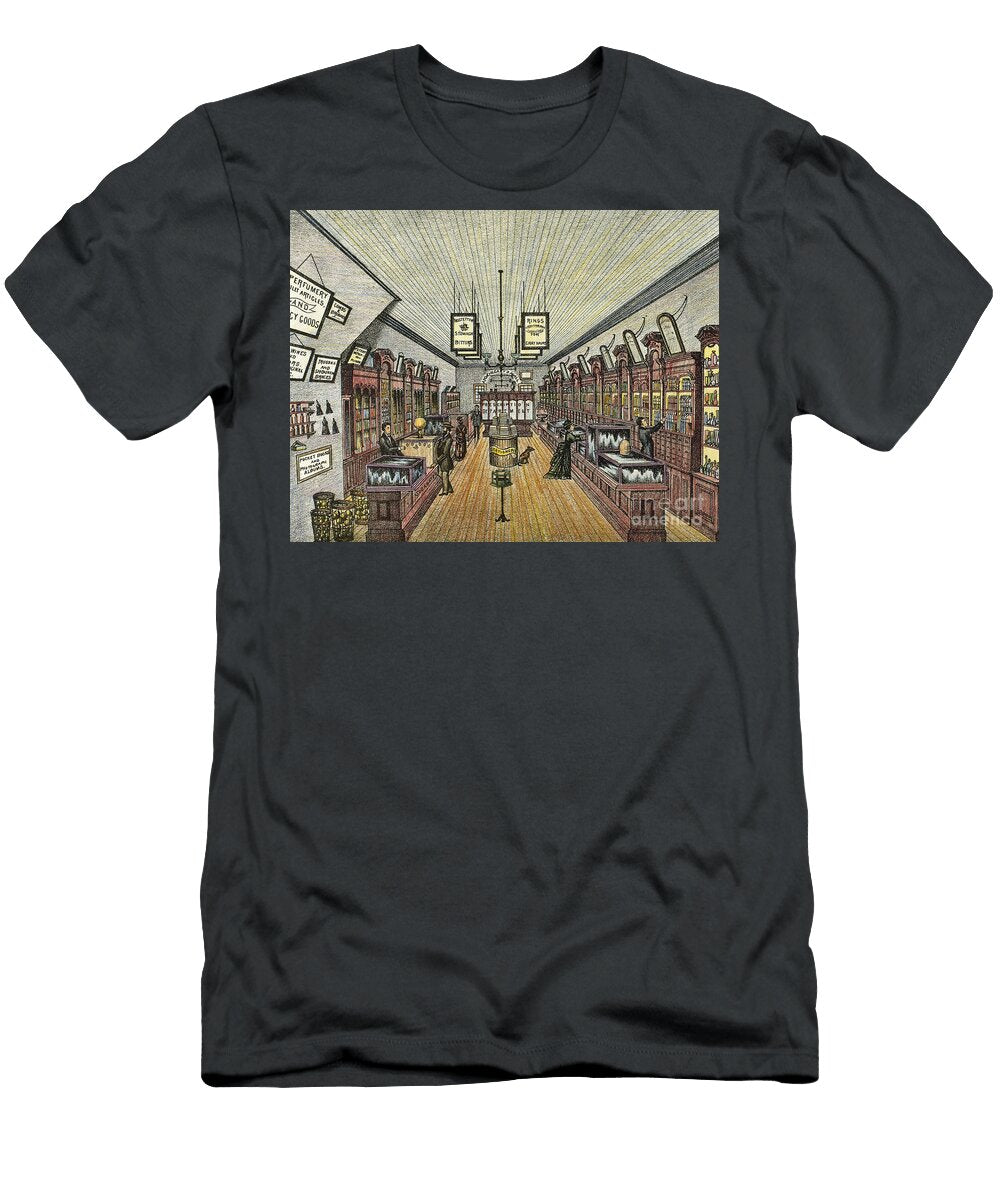 USA New York 19th Century Pharmacy Inside View Unknown Artist T-Shirt