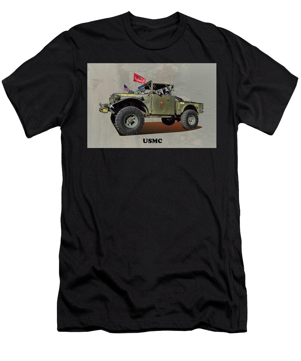 Usmc Military Truck 056 Nick Gray T-Shirt