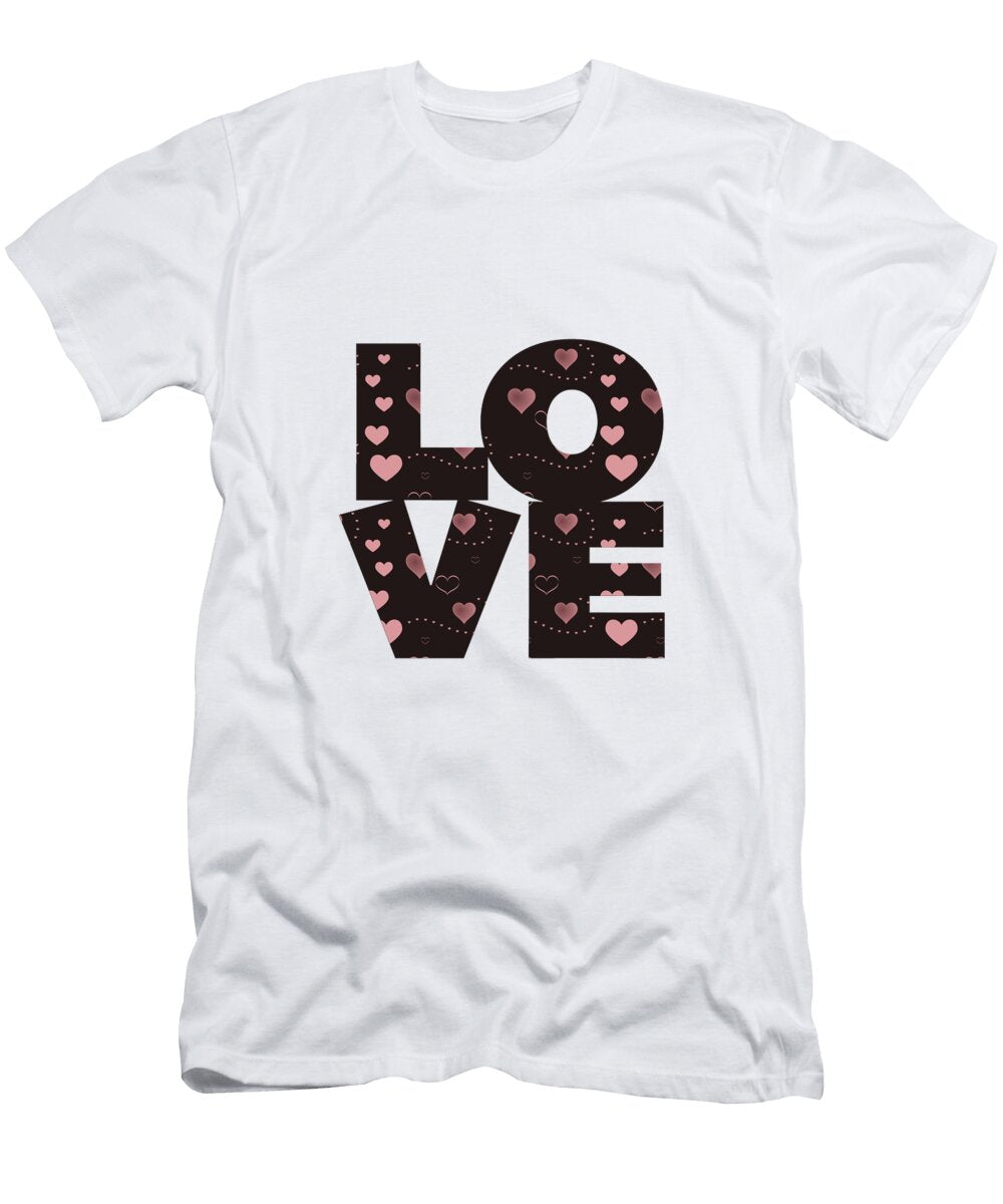 Valentine Hearts L O V E Amanda Lakey T-Shirt
