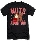 Valentines Day Nuts About You Squirrel Clutching a Nut Rodent Squirrel Lover Wild Wedding Anniversary Couple Sifou Store T-Shirt