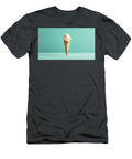 Vanilla Ice Cream Cone Melting on Turquoise Backdrop Michal Bednarek T-Shirt