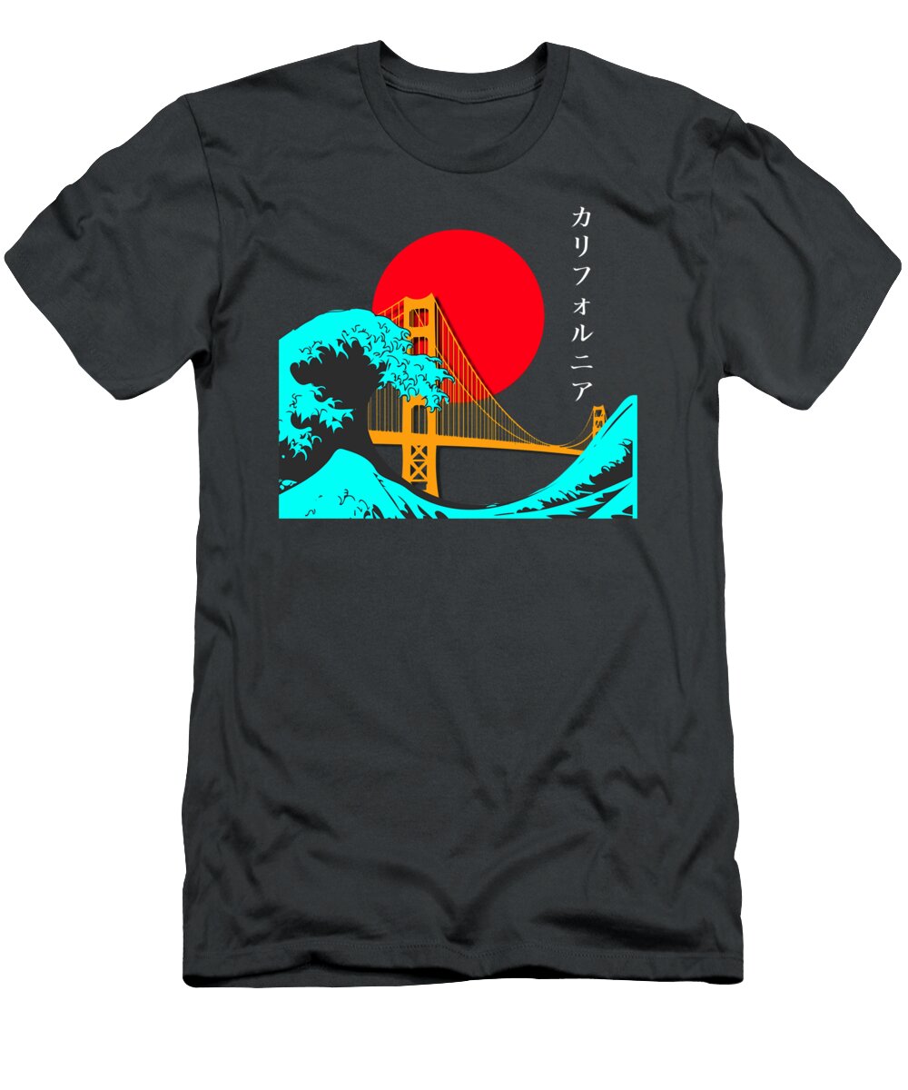 Vaporwave Aesthetic Japan Golden Gate Bridge Lyang Shaun T-Shirt