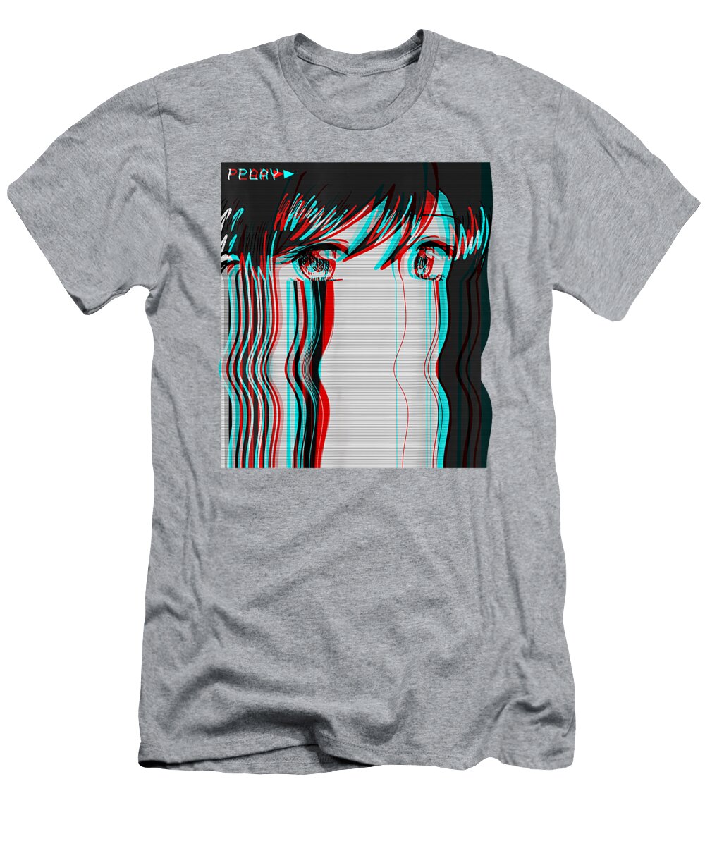 Vaporwave Aesthetic Sad Anime Girl Retro Eboy Egirl Harajuku Tieryn Anfal T-Shirt