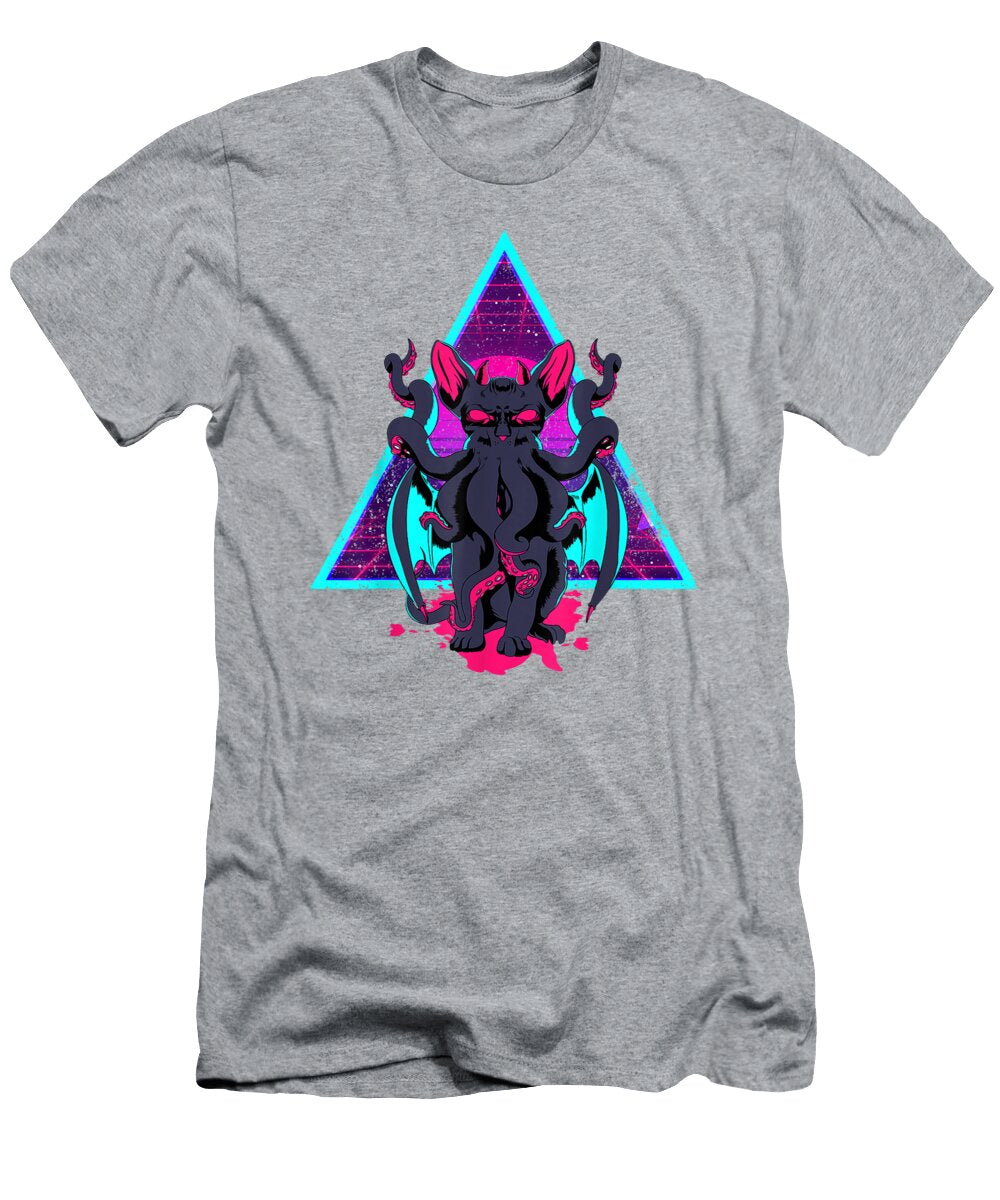 Vaporwave Cathulhu Demon Cat Octopus Tentacle Cthulhu Horror Ralphw Rajee T-Shirt
