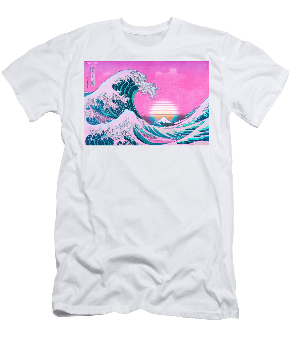 Vaporwave Great Wave Off Kanagawa Sunset Coito Cg T-Shirt