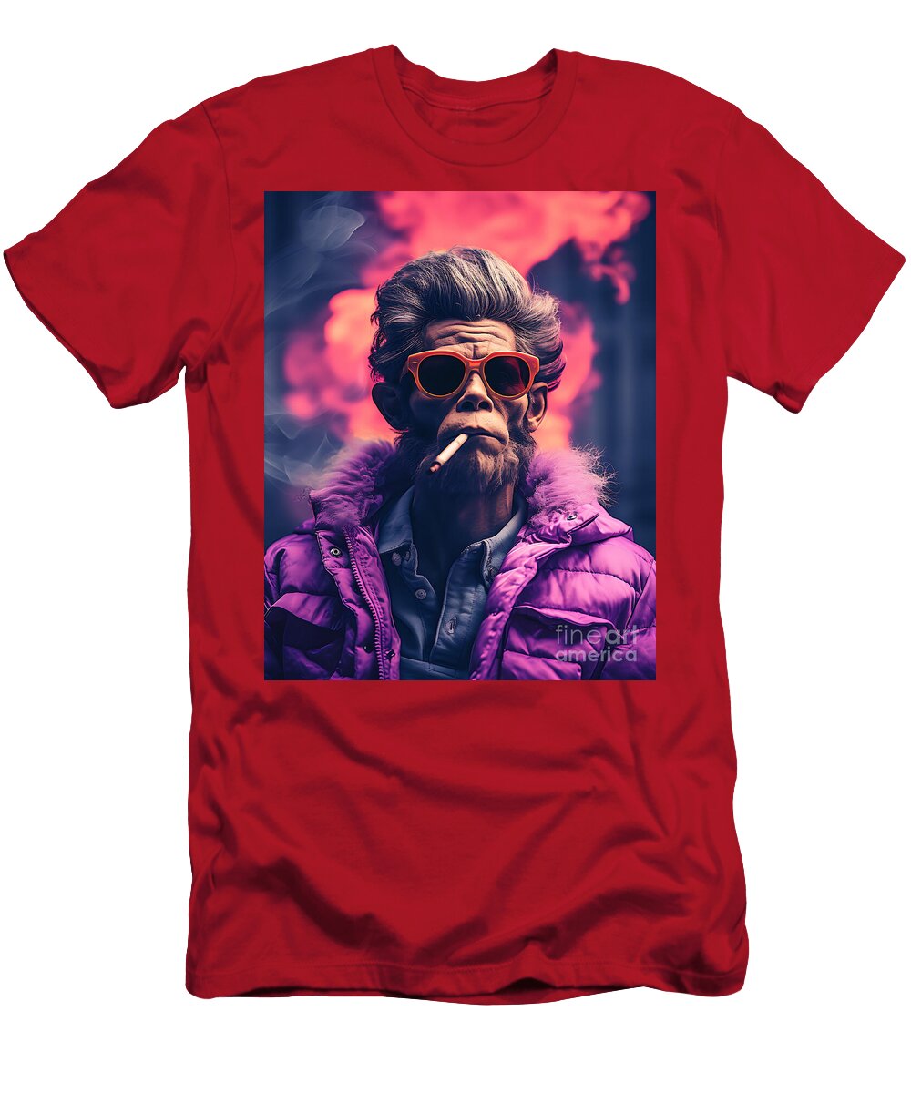 Vaporwave Monkey Ar 45 Stylize 250 V 52 By Asar Studios Celestial Images T-Shirt