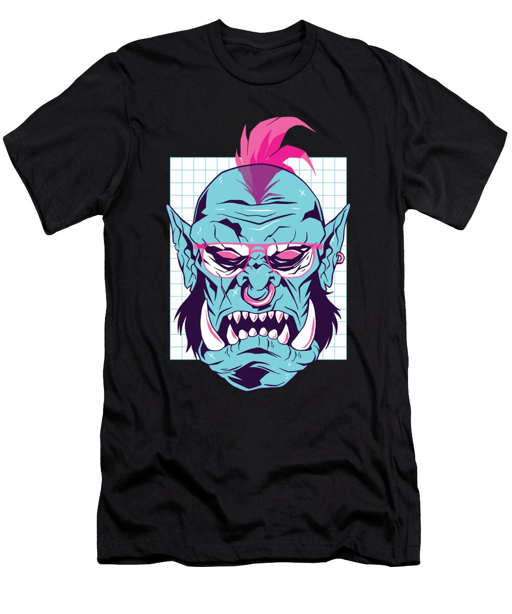 Vaporwave Orc with Nosering and Glasses Designed By Vexels T-Shirt