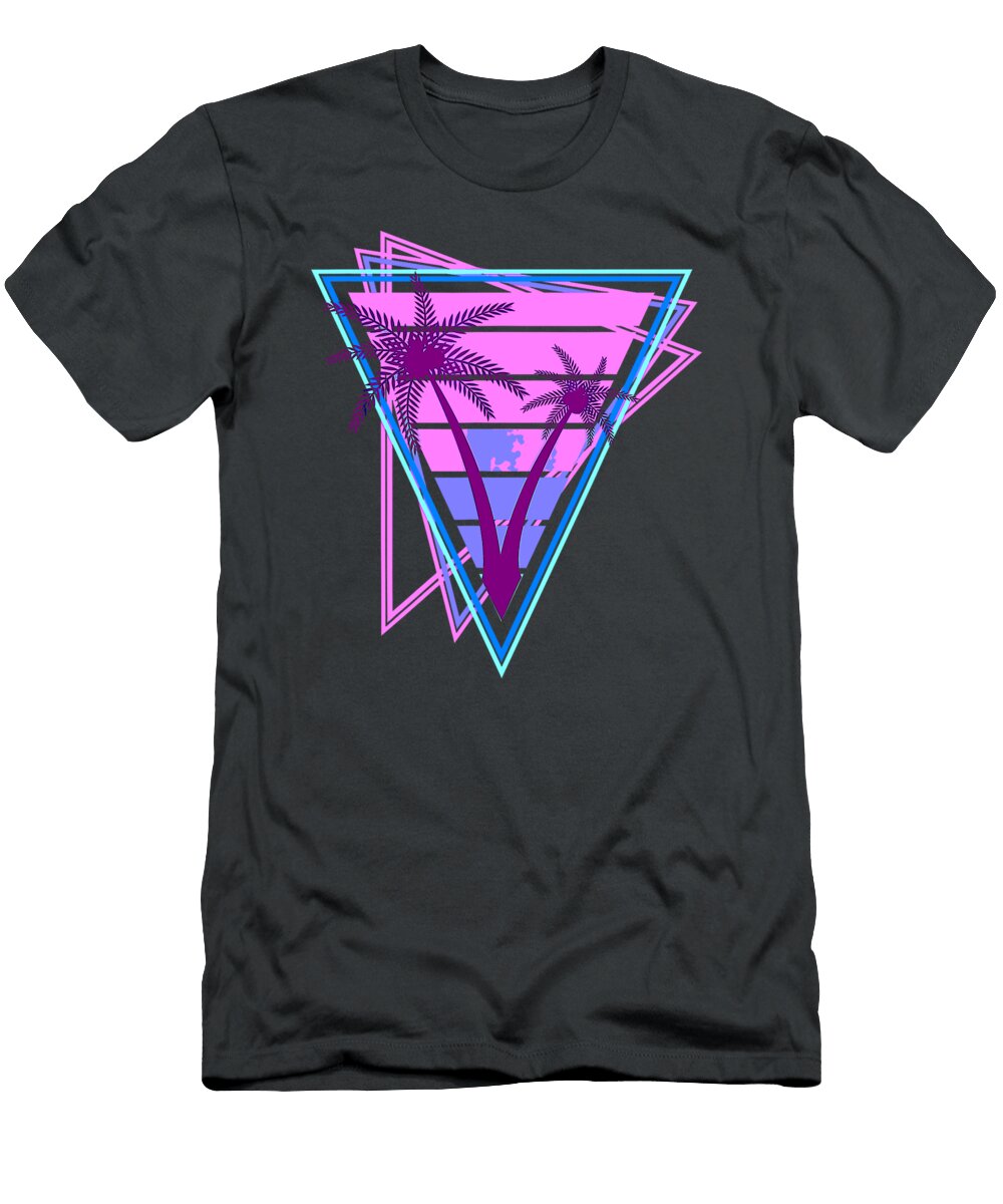 Vaporwave Palm Trees with Retro 80s and 90s Vacation Sunset Tafari Eliana T-Shirt