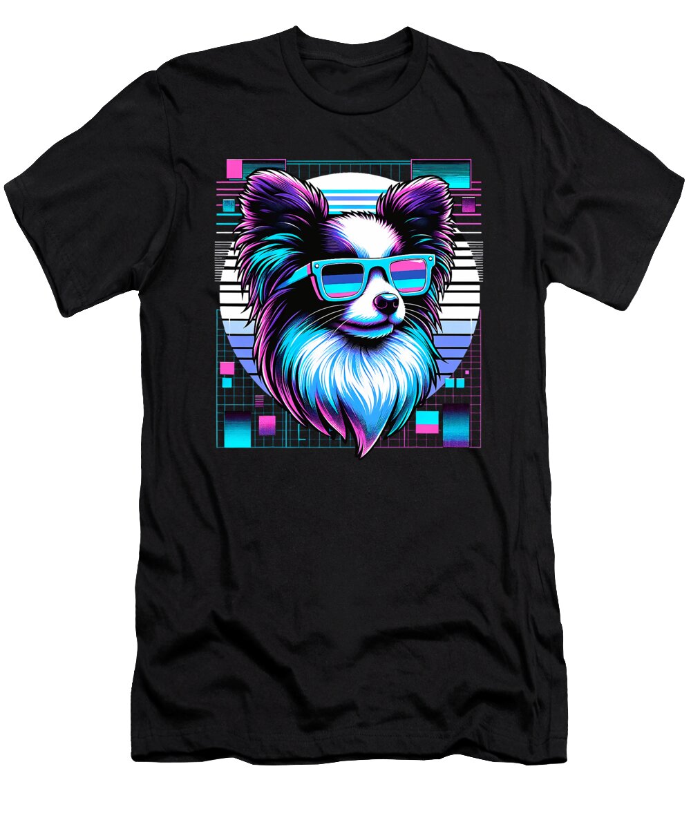 Vaporwave Papillon Dog Lover Natalie Lidford T-Shirt
