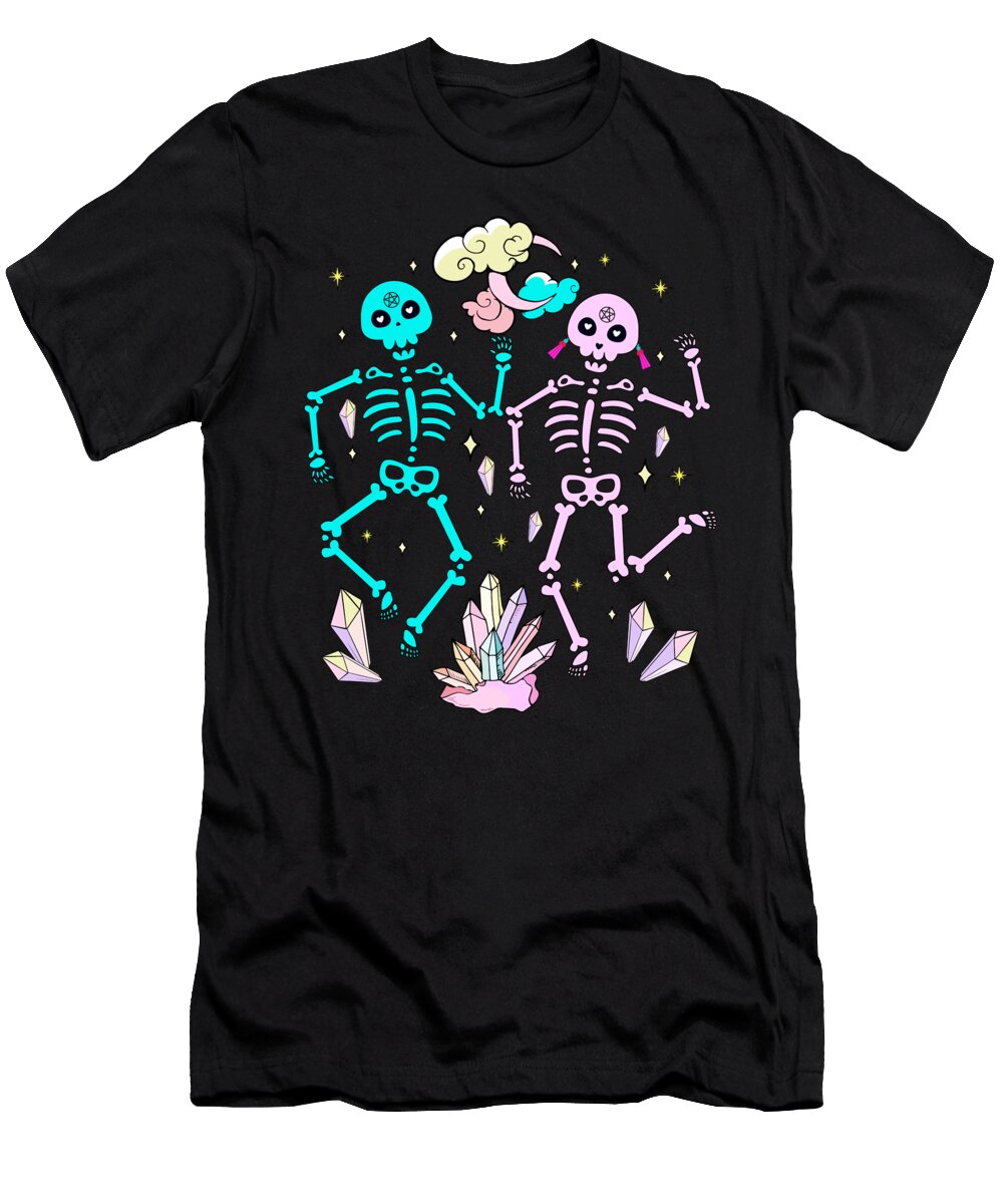 Vaporwave Pastel Goth Cute Skeleton Dancing Bastav T-Shirt