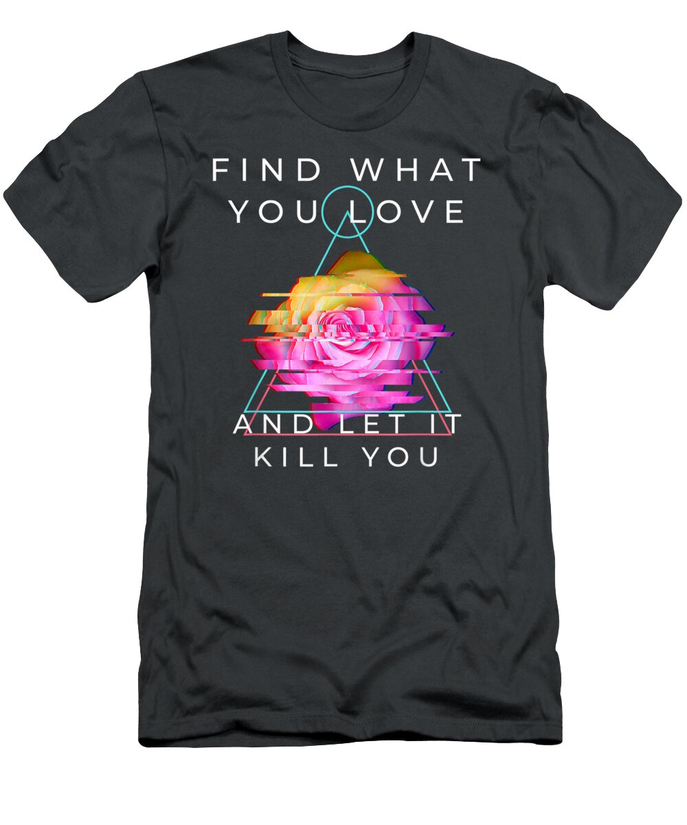 Vaporwave Synthwave Love Death Rose Maple Darci T-Shirt