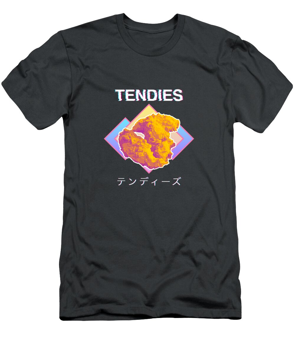 Vaporwave Tendies Chicken Tenders Japanese Kanji Ahlby Aleish T-Shirt