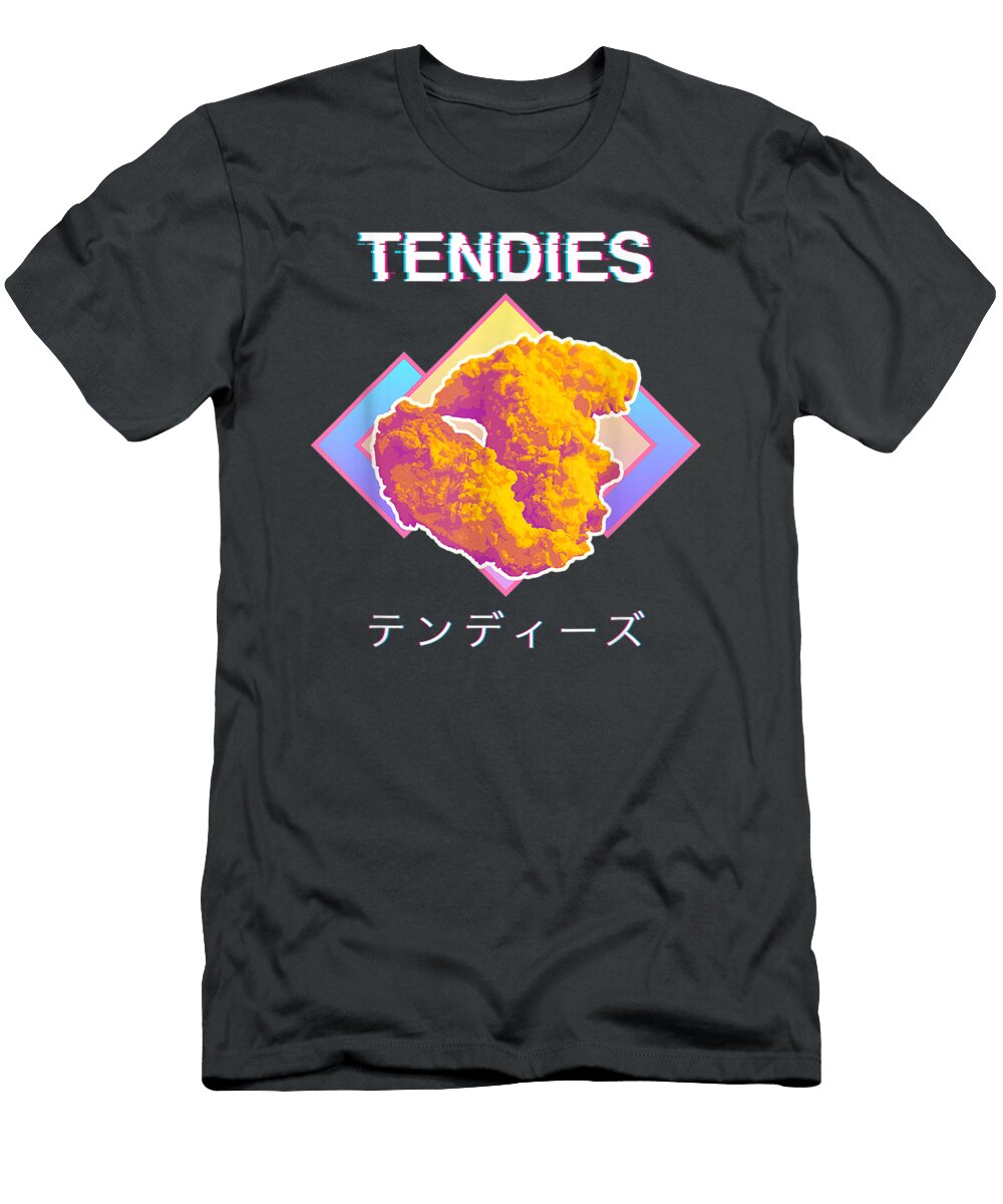 Vaporwave Tendies Chicken Tenders Japanese Kanji Yazin Dherri T-Shirt
