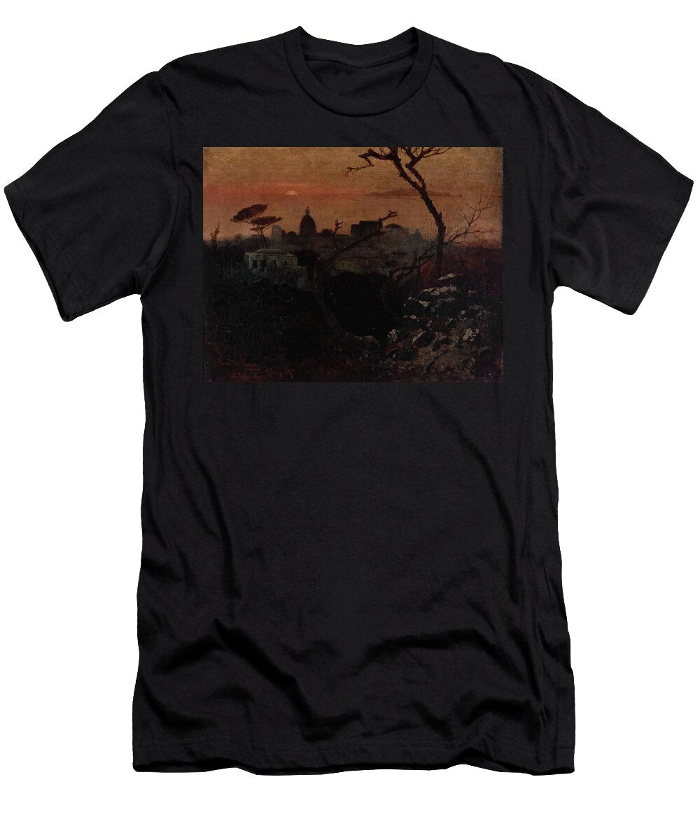 Veduta Di Roma Al Crepuscolo Mario De Maria Detto Marius Pictor T-Shirt