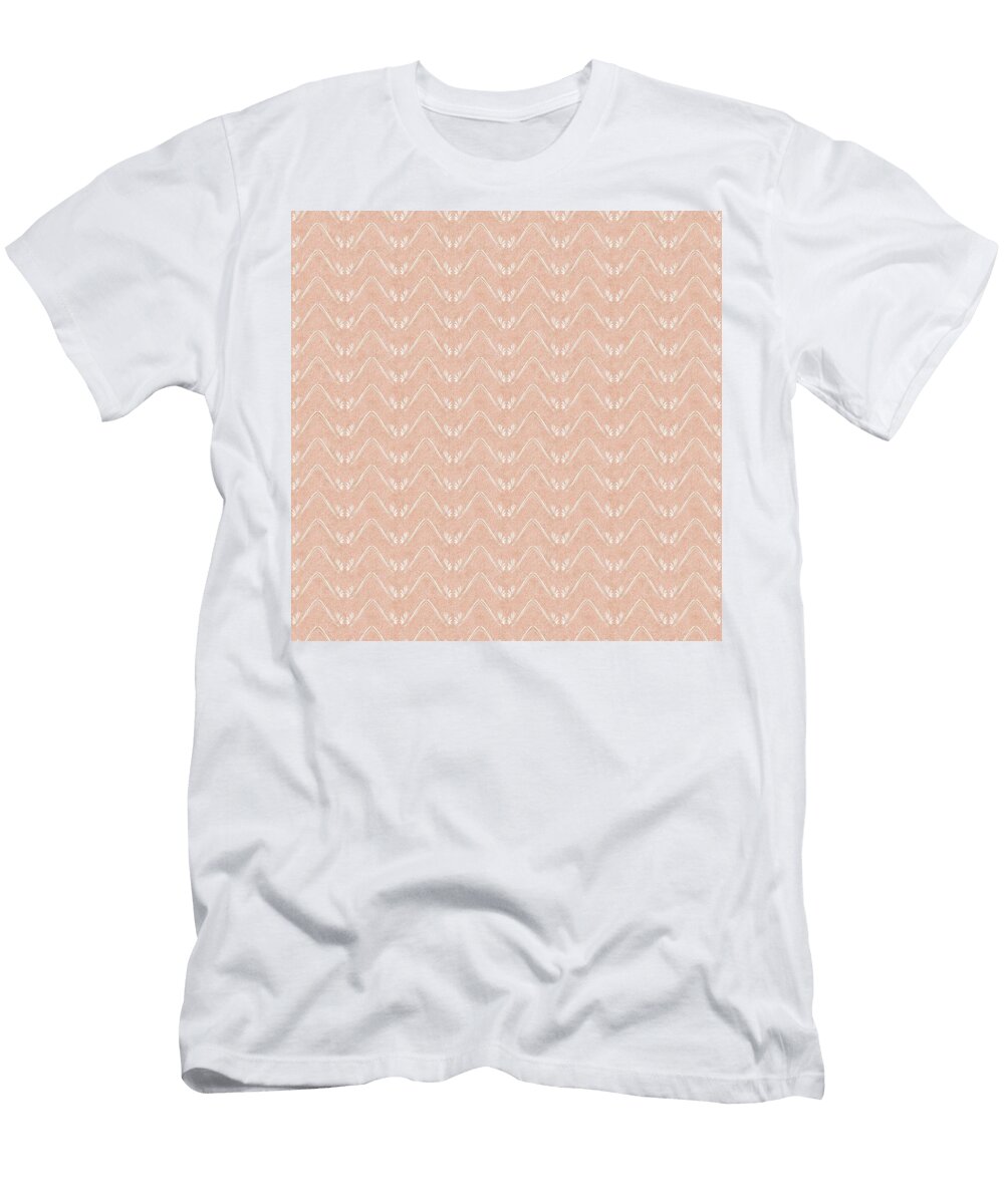 Velvety Petal Chevron in Pale Peach Reversed Patricia Keith T-Shirt