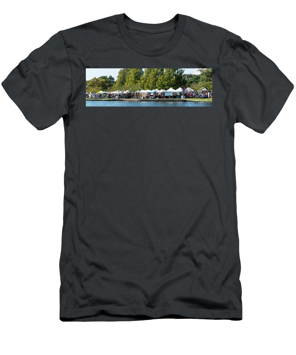 Vendors Back Up to Lake At Local Fair David Wood T-Shirt