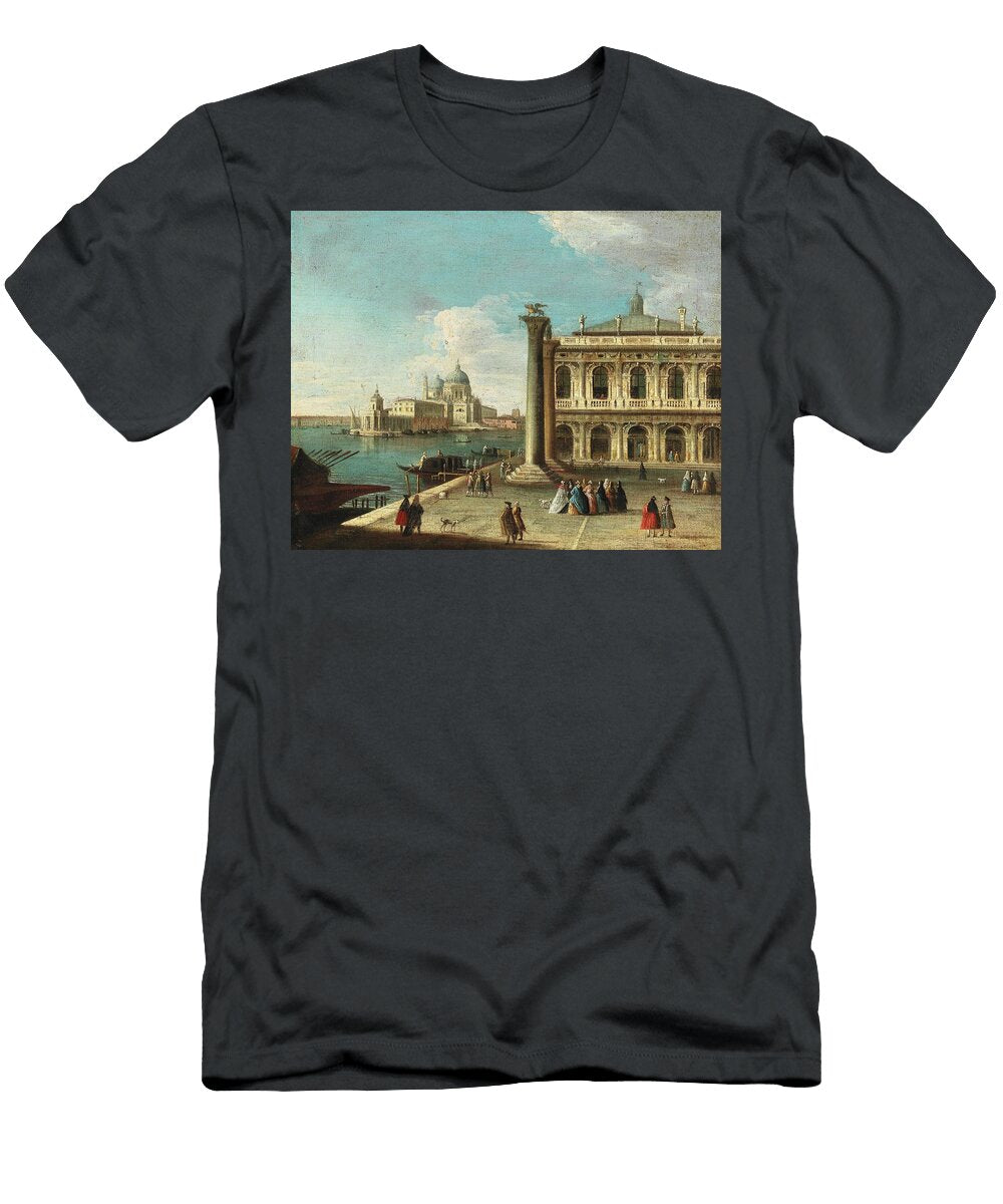 Venetian School Late Century View From the Piazzetta to the Entrance of the Grand Cana Venice with T Celestial Images T-Shirt