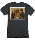 Veneto Cretan School the Dead Christ Supported By the Madonna and Saint John the Evangelist Celestial Images T-Shirt