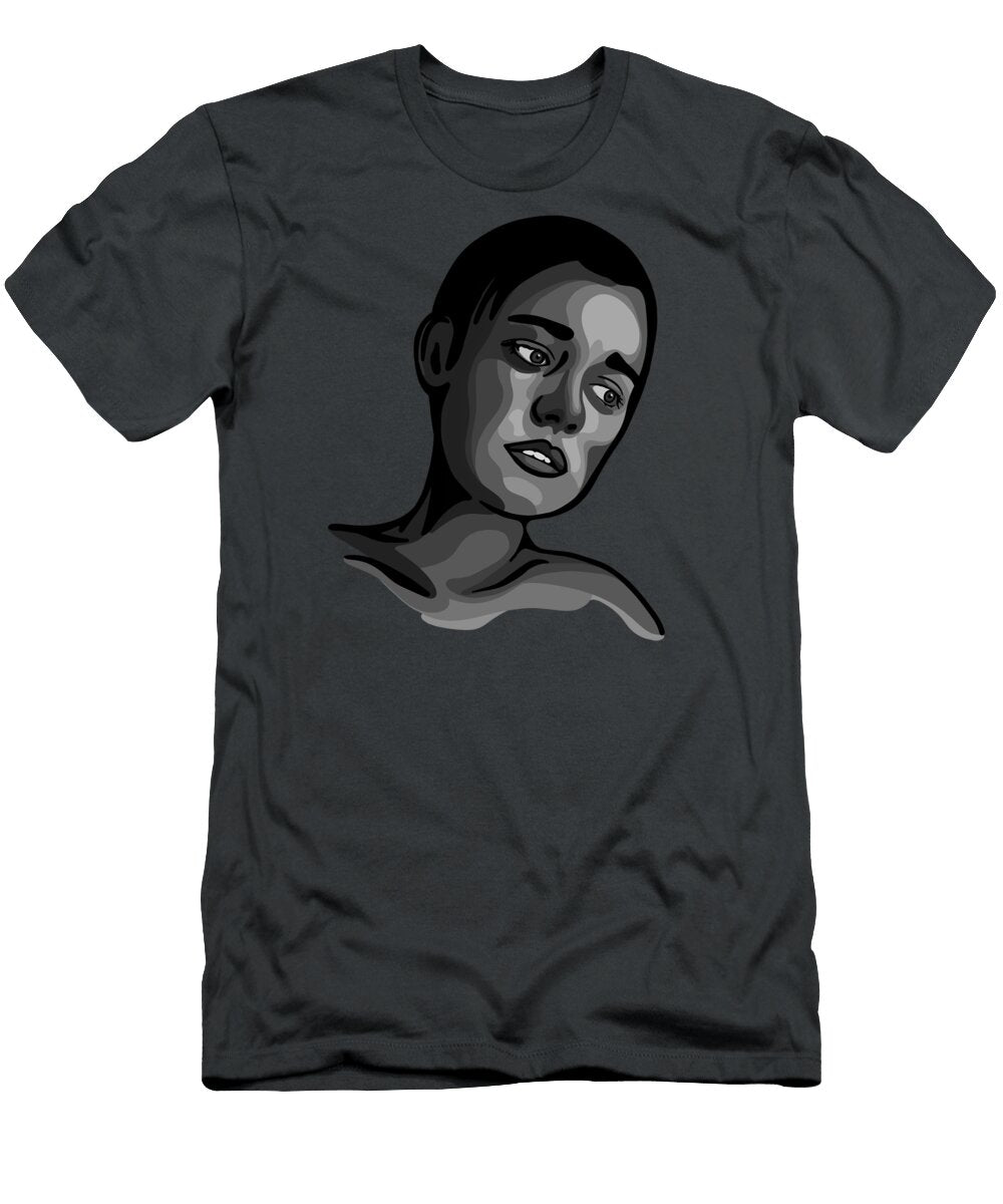 Very Sad Gray Woman Heather Sawyer T-Shirt