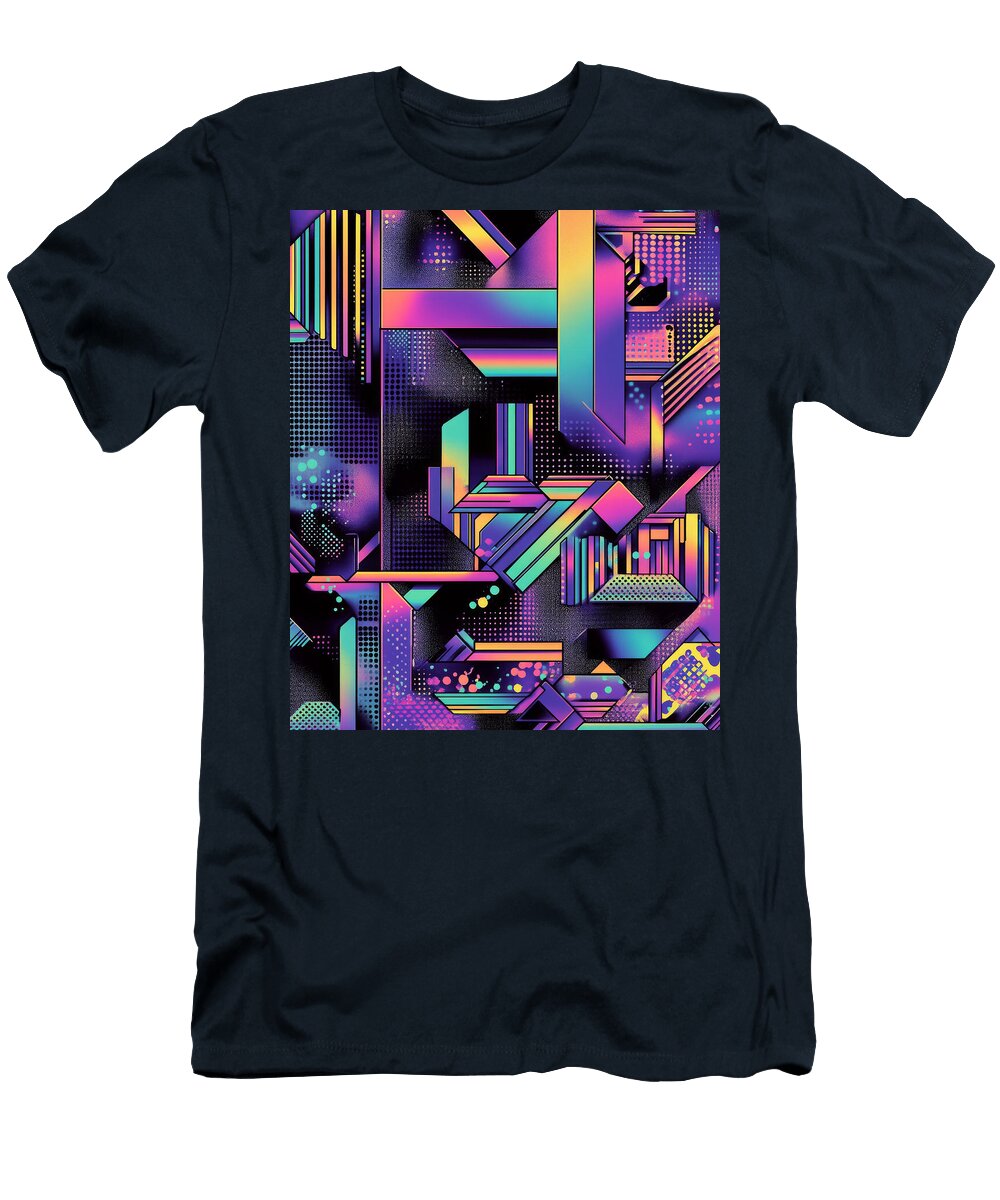 Vibrant Abstract Geometric Design with Neon Colors Clark Jhosep T-Shirt