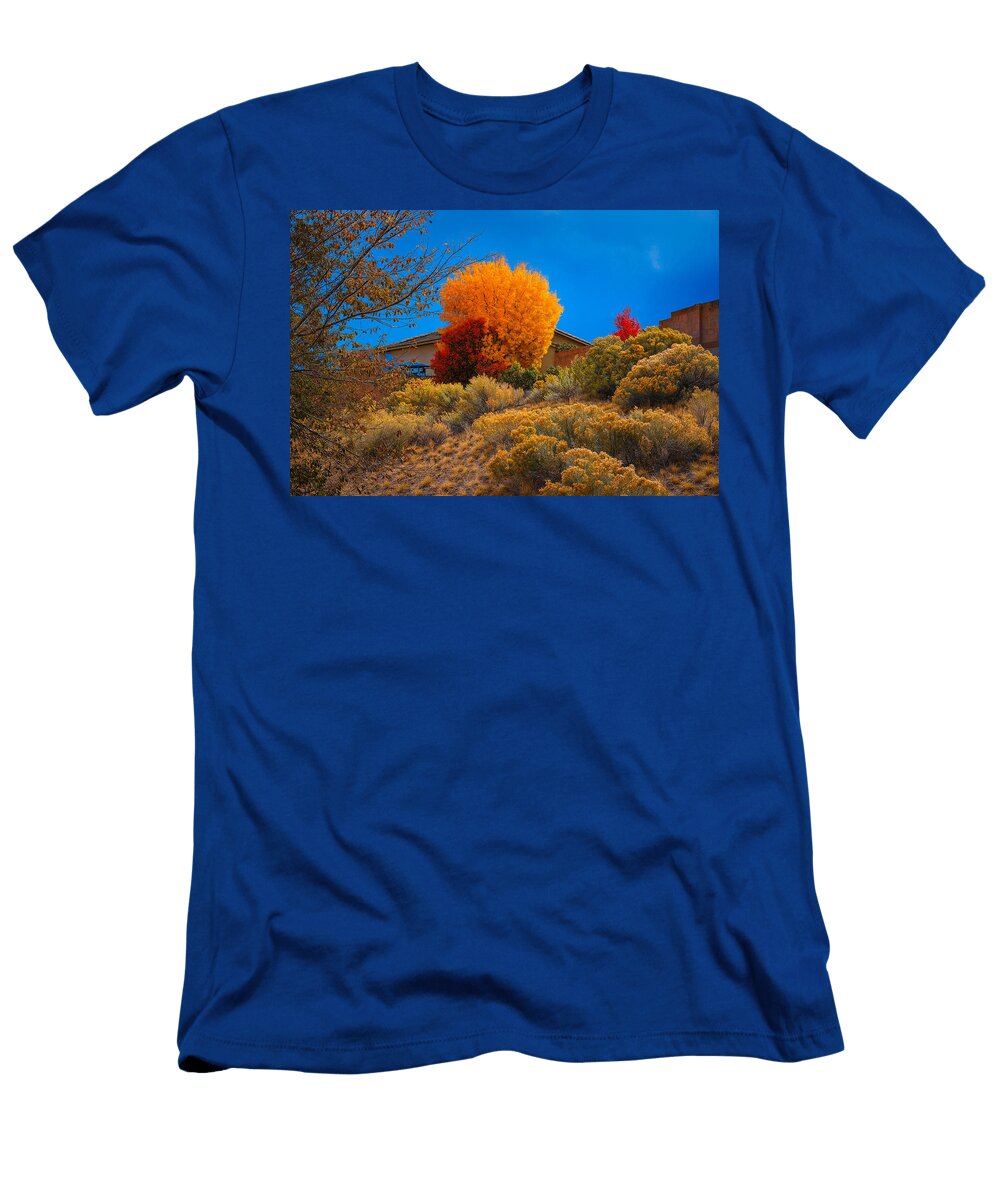 Vibrant Autumn Colors in Suburban Garden Mario G Rivera T-Shirt
