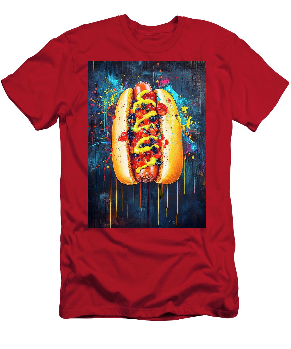 Vibrant Hot Dog Art Merssi Norely T-Shirt