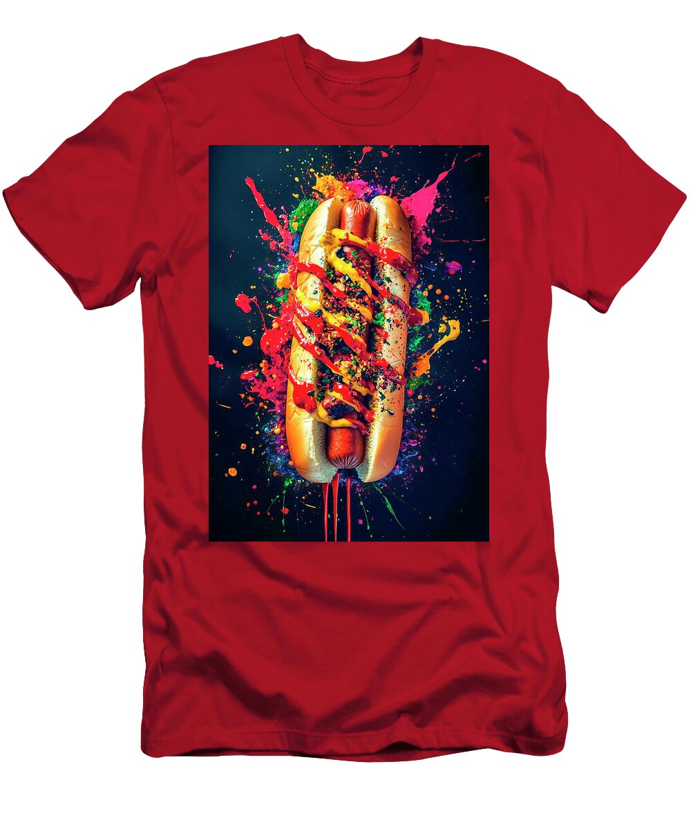 Vibrant Hot Dog Art Piece Merssi Norely T-Shirt
