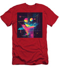 Vibrant Retro Futuristic Space Scene with Geometric Shapes Thapa Eklavya T-Shirt