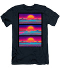 Vibrant Retro Synthwave Sunset Triptych Canvas Grayson Sheppard T-Shirt