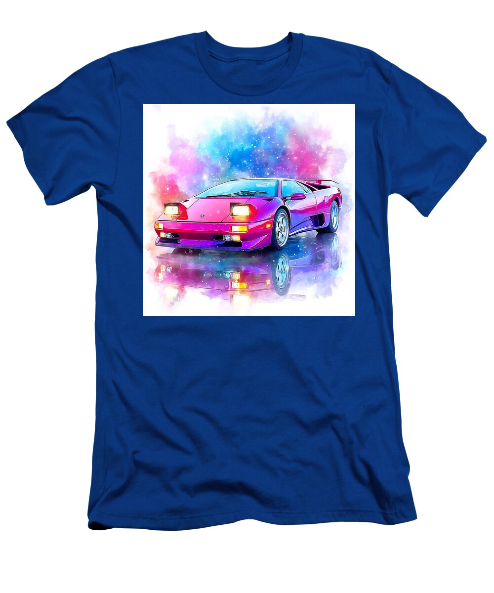 Vibrant Sports Car in Galaxy Reflect May Chaney T-Shirt