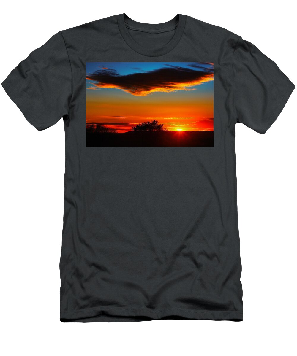 Vibrant Sunset Over a Horizon Mario G Rivera T-Shirt