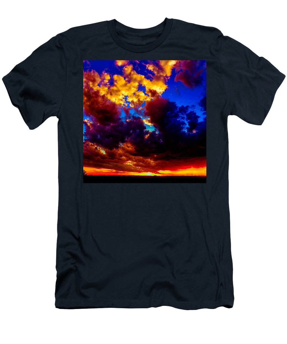Vibrant Sunset Over Dramatic Clouds Mario G Rivera T-Shirt