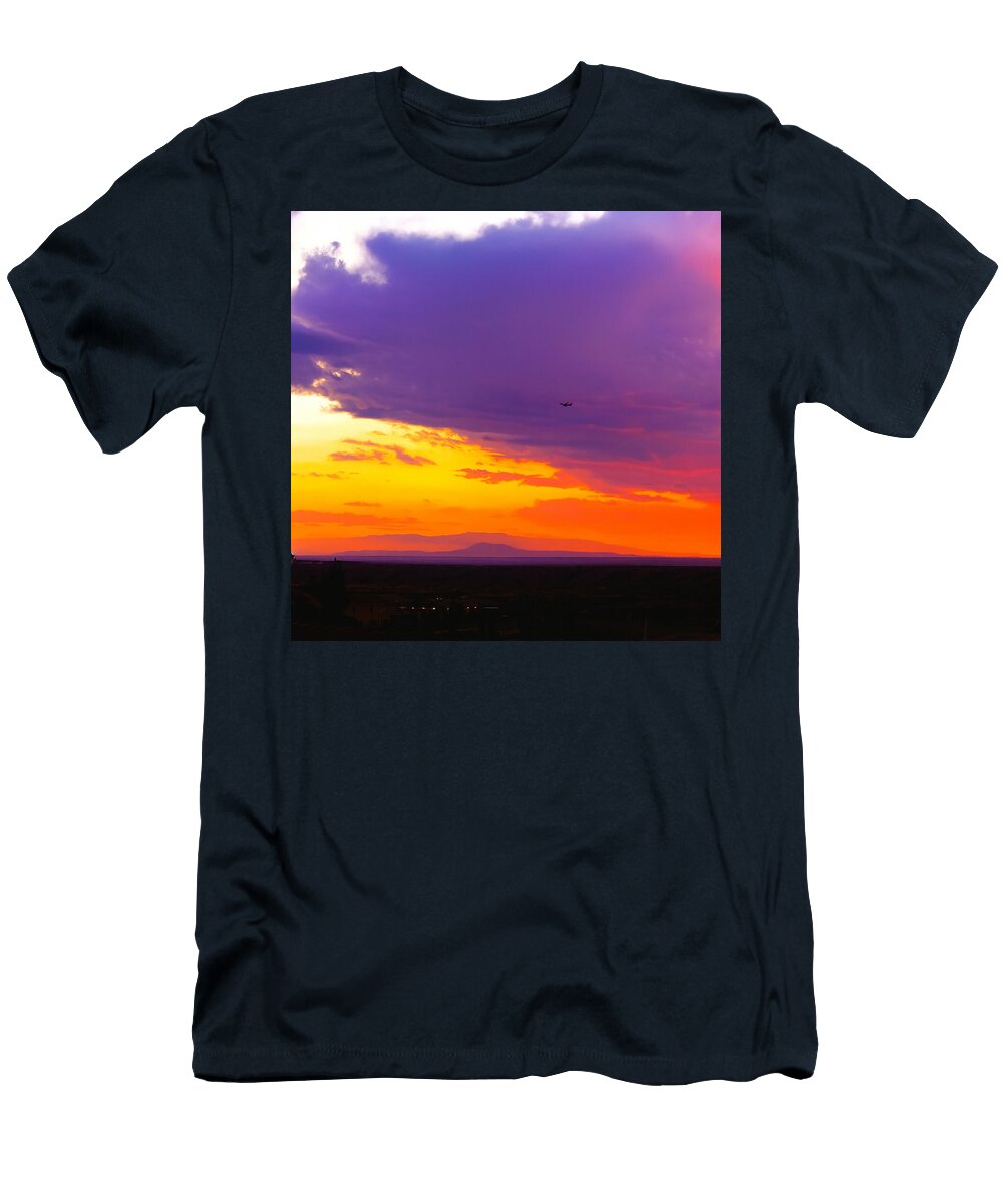 Vibrant Sunset Over Mountains Mario G Rivera T-Shirt
