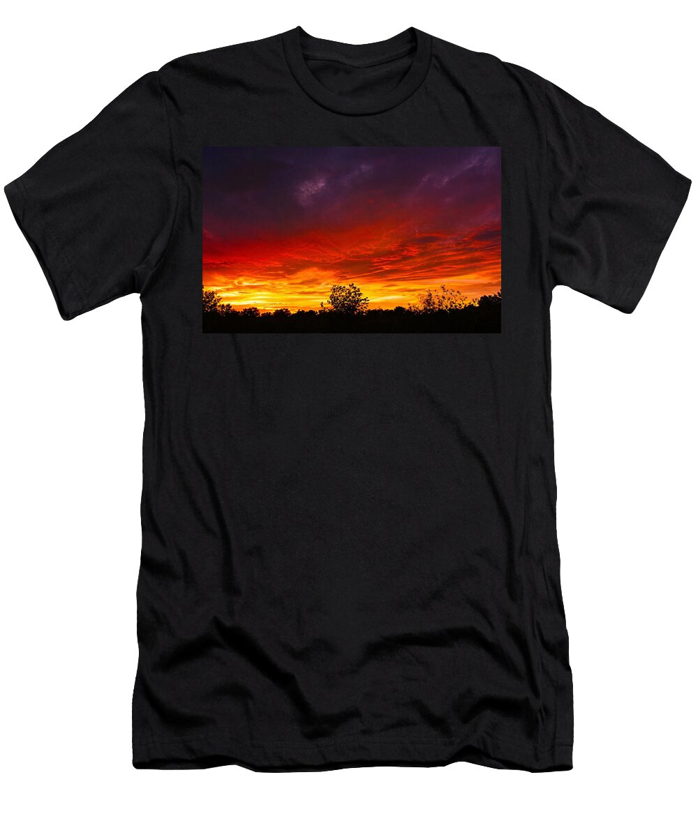 Vibrant Sunset Over Trees Mario G Rivera T-Shirt