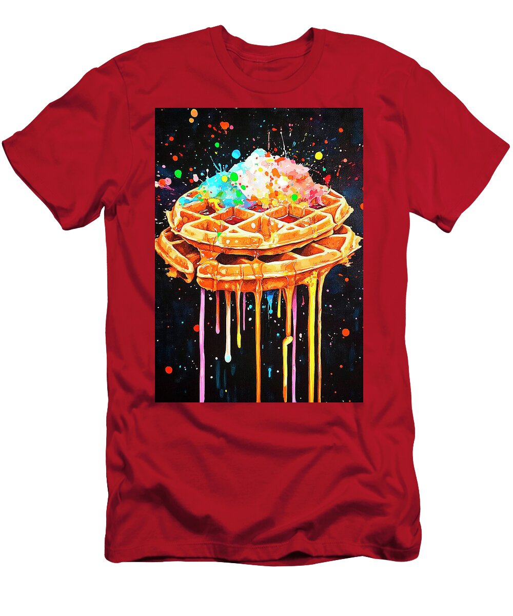 Vibrant Waffle Art with Melted Syrup Merssi Norely T-Shirt