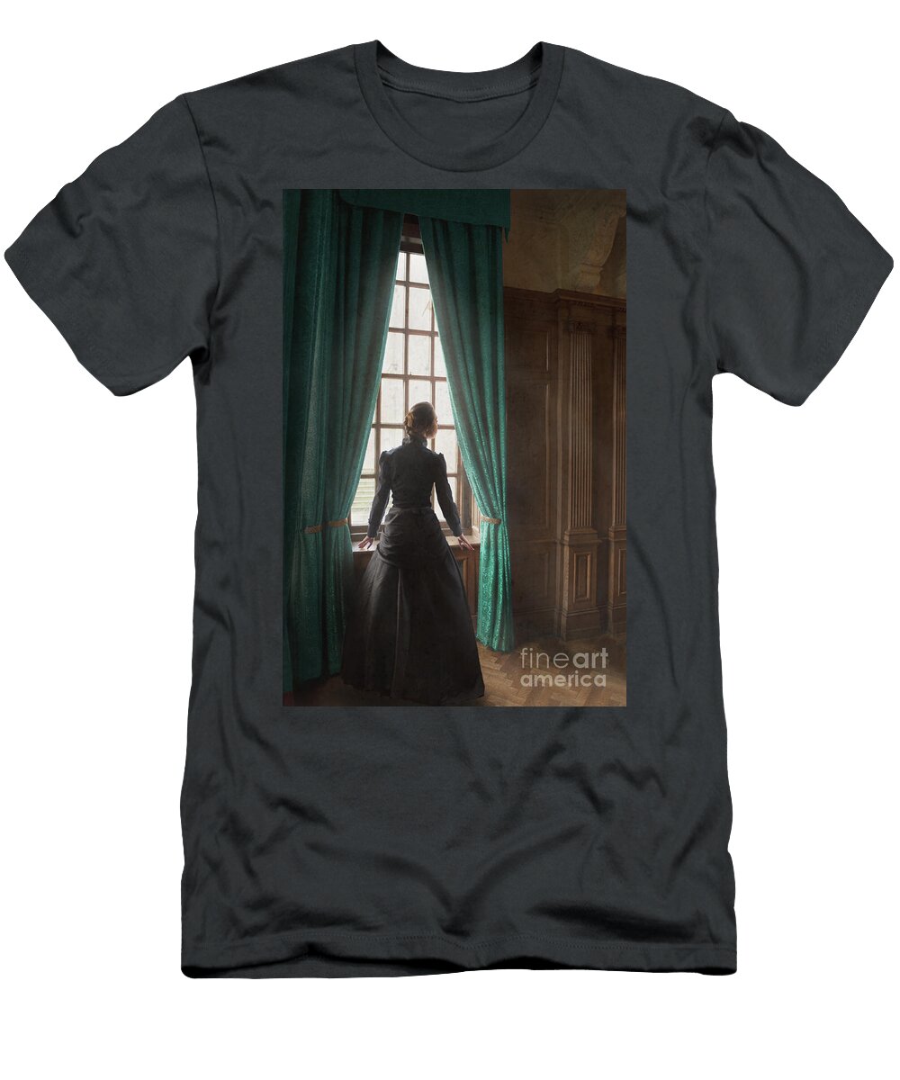 Victorian Woman Standing By a Window Lee Avison T-Shirt