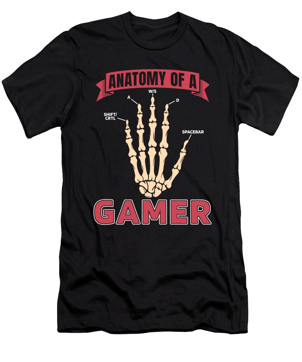 Video Games Gaming Anatomy of a Gamer Crazy Squirrel T-Shirt