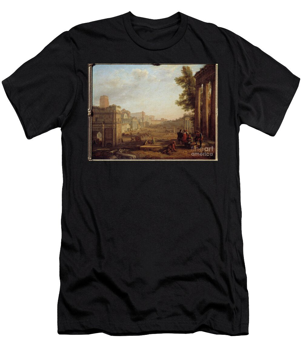 View of Campo Vaccino in Rome the Roman Forum Around 1630 17th Century Painting Claude Lorrain T-Shirt